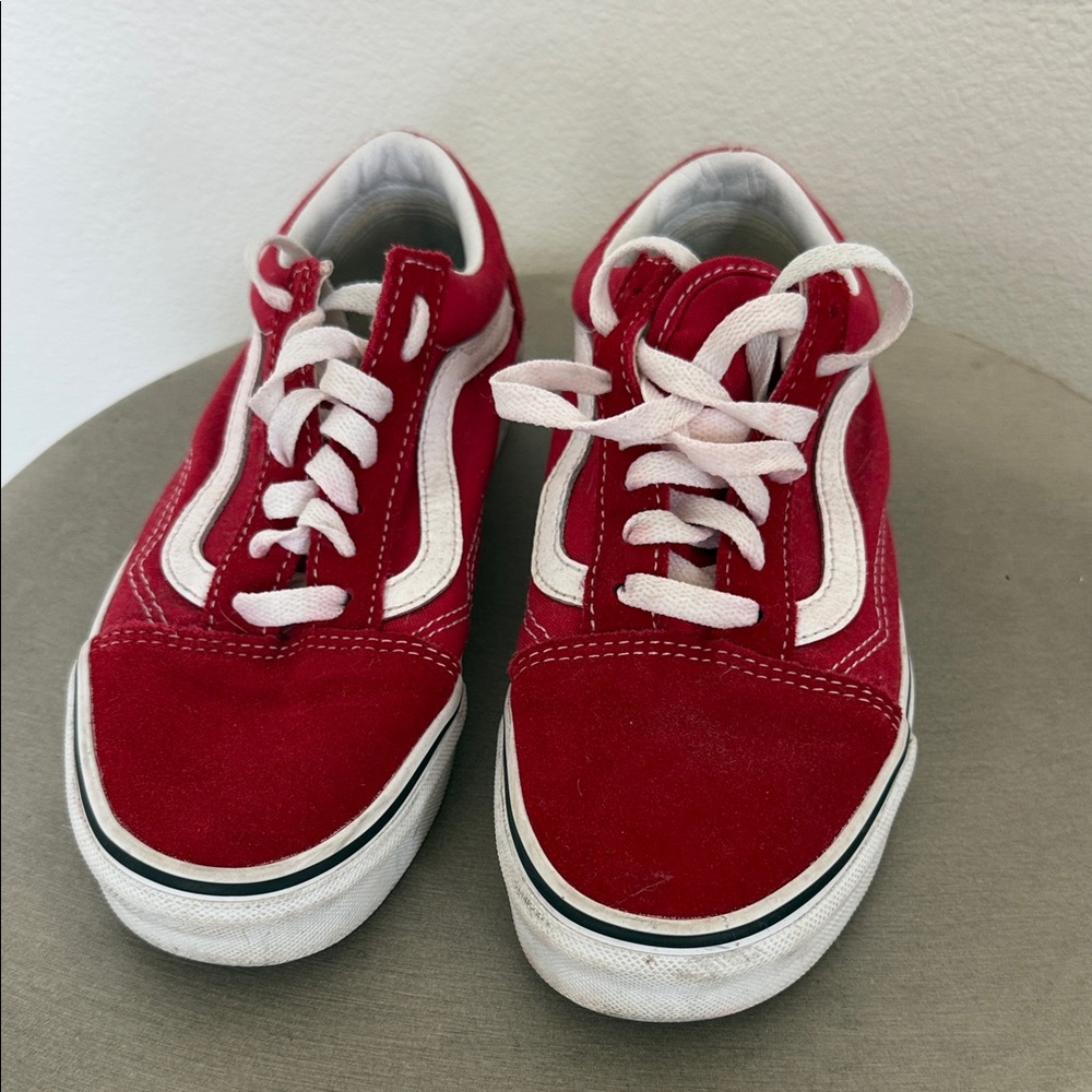 Vans Red and White Women's Sneakers